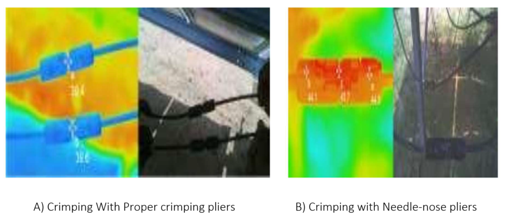 Thermal Comparison - crimping with proper crimping pliers vs with needle-nose pliers