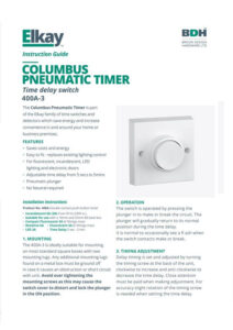 Columbus Pneumatic Timer 400A-3 instructions